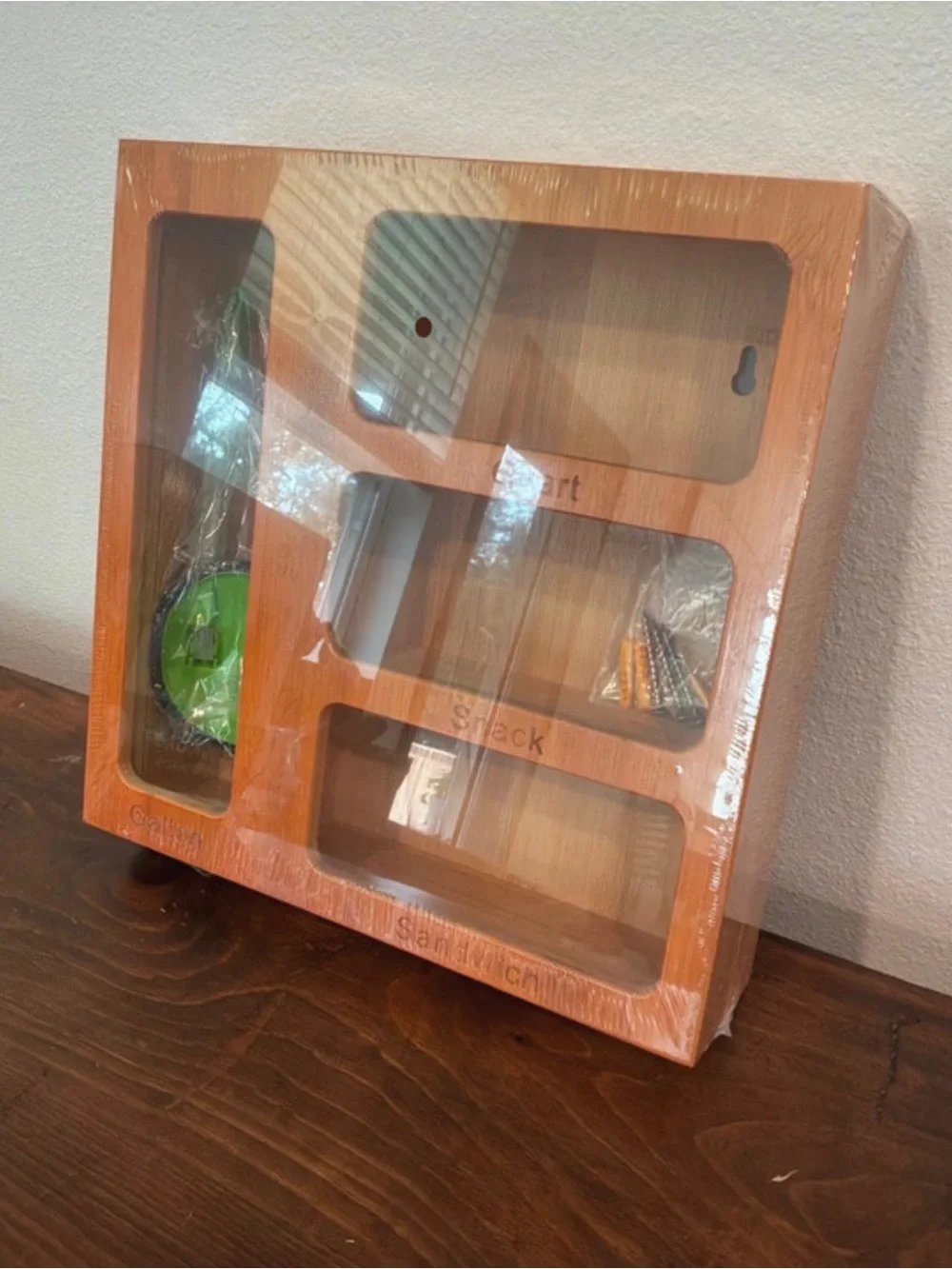 New Bamboo Ziploc Storage Organizer - Natural Wood